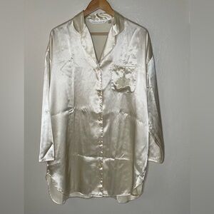 Victoria’s Secret satin Long Sleeve button down nightgown